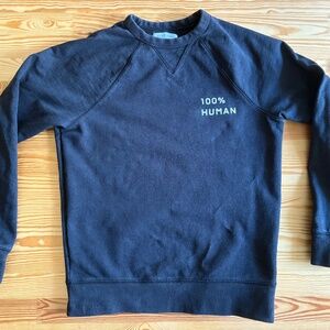 Everlane Black Heavy Weight 100% Cotton Sweatshirt Pullover XS 100% Human